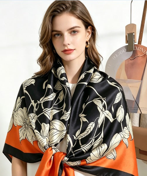Silk floral scarf