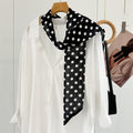 Silk polka dot small ribbon scarf headband