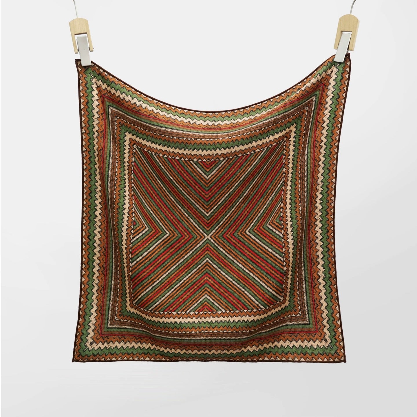 Cashew flower silk wool scarf, women's autumn and winter shawl