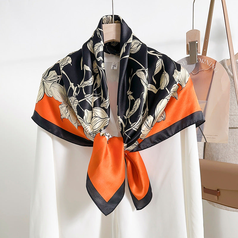 Silk floral scarf