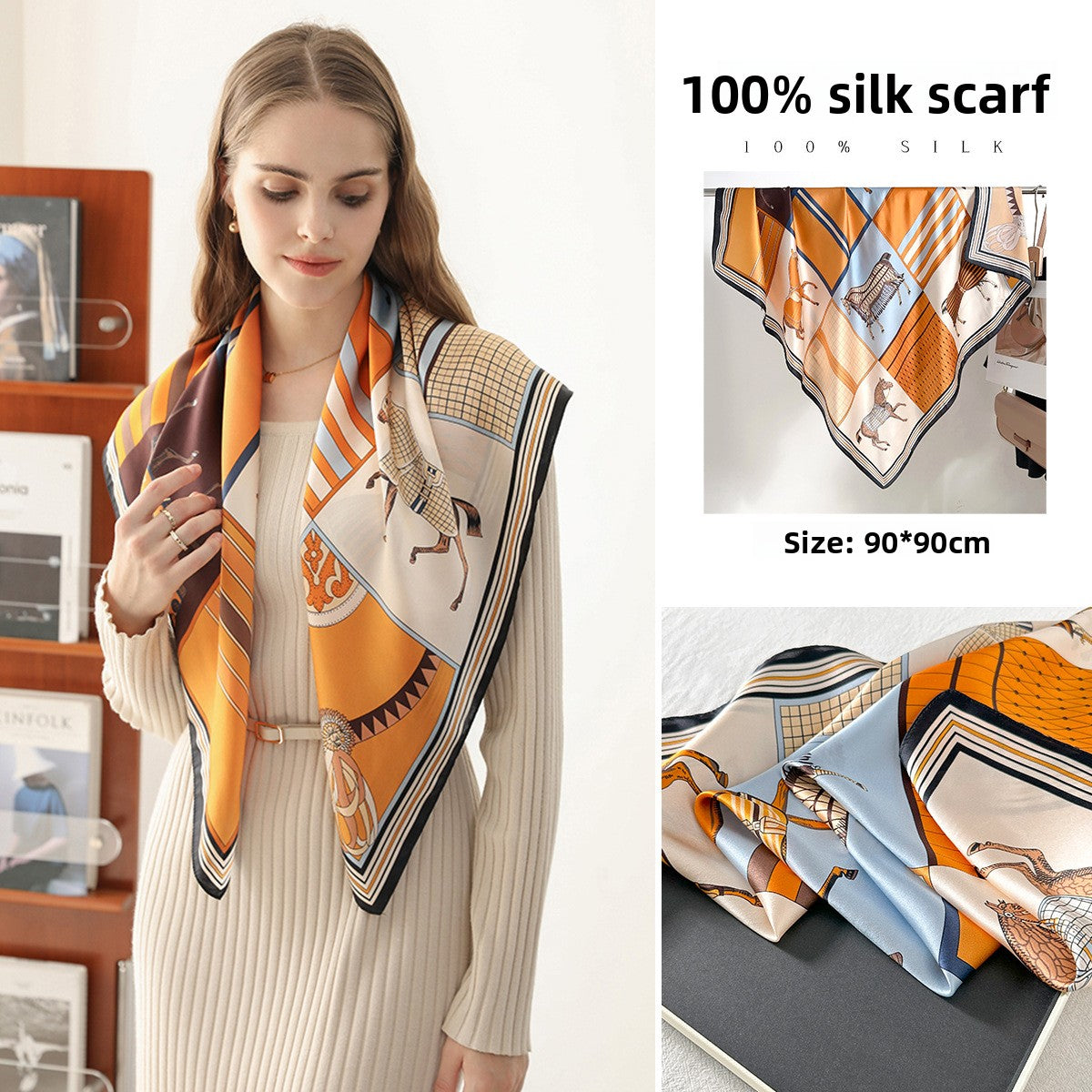 Silk scarves and square scarves
