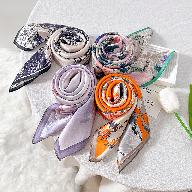 Silk floral scarf