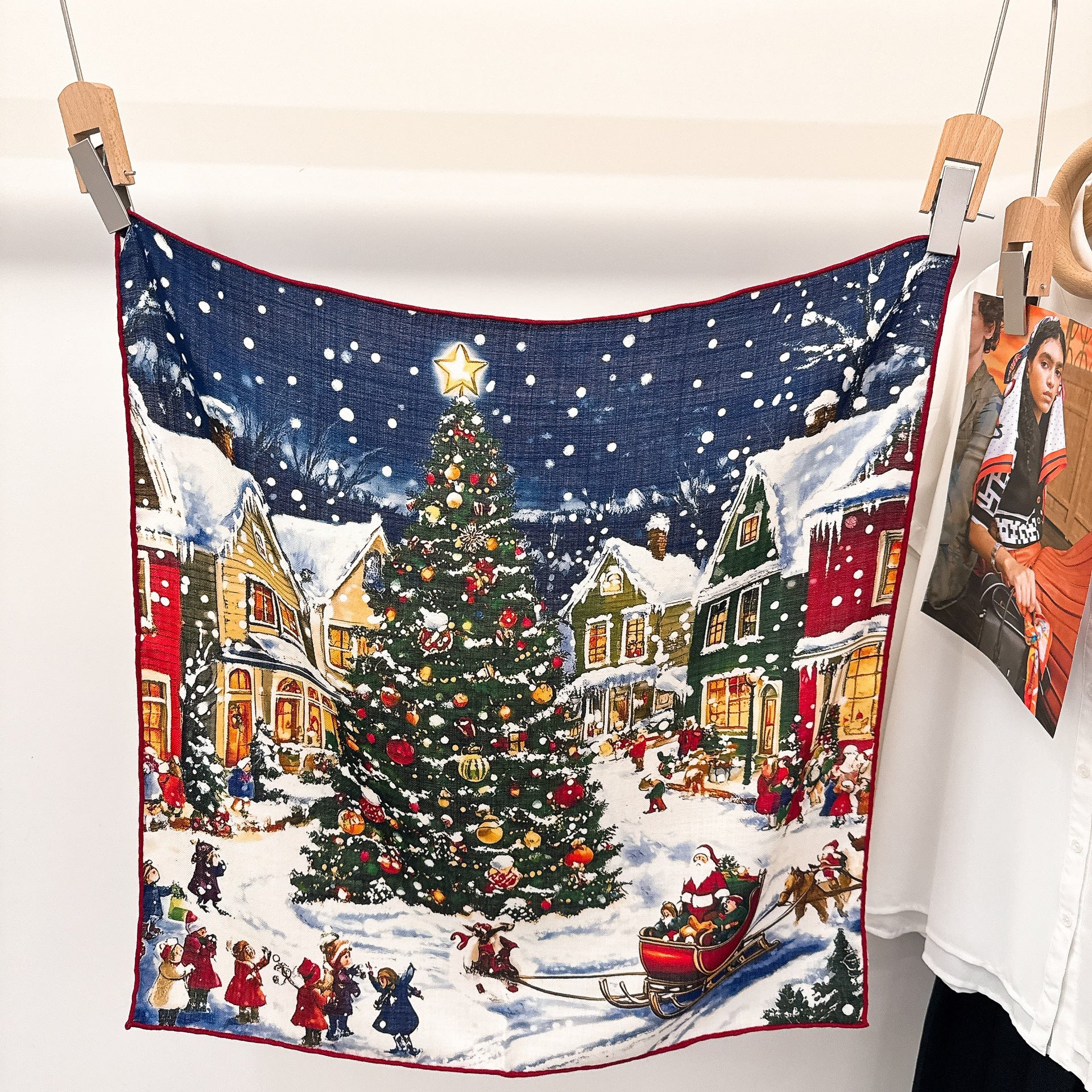 Silk wool teddy bear scarf, women's shawl