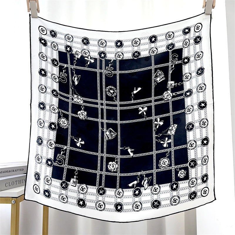 Jacquard twill double-sided silk scarf shawl