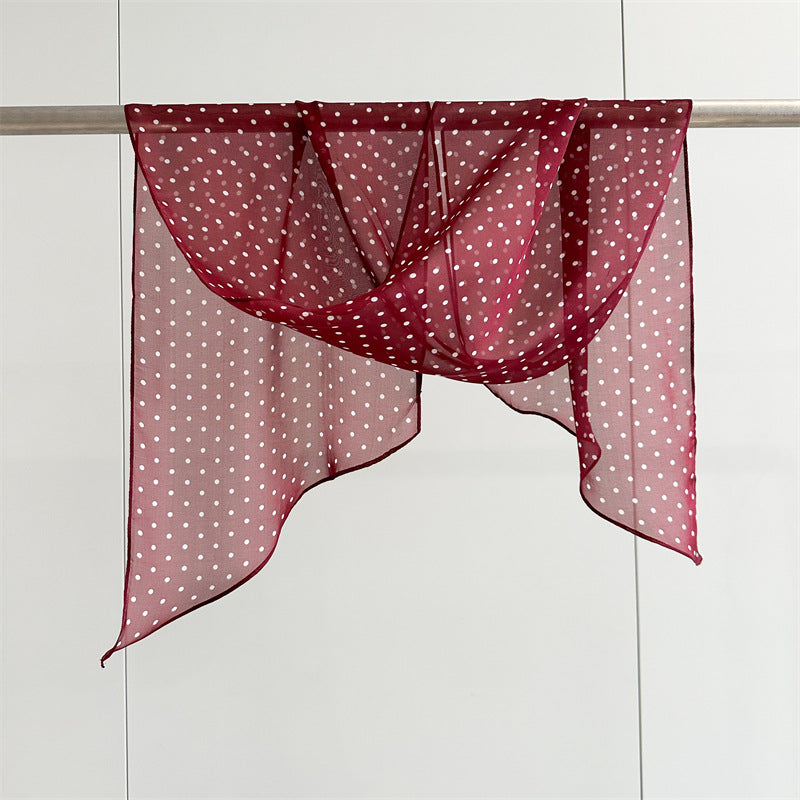 Diagonal wave point silk scarf
