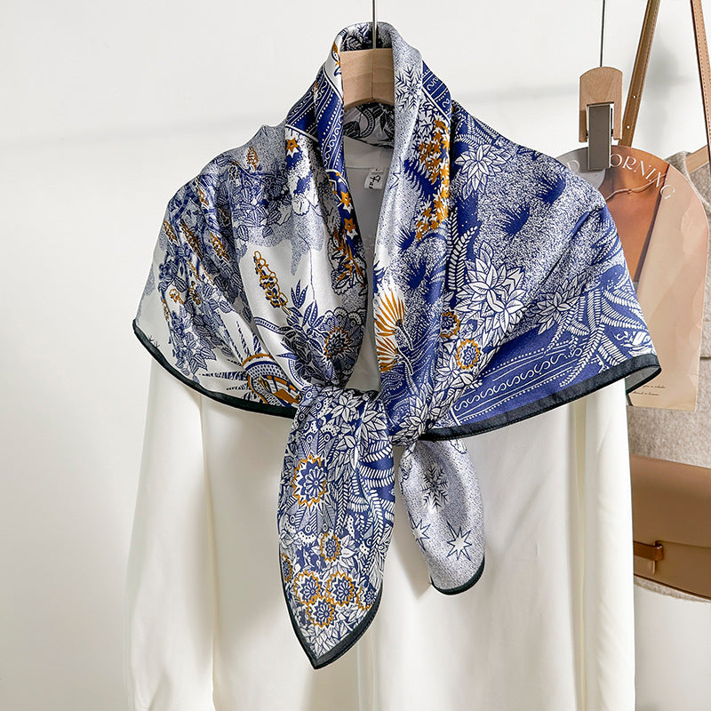 Silk floral scarf