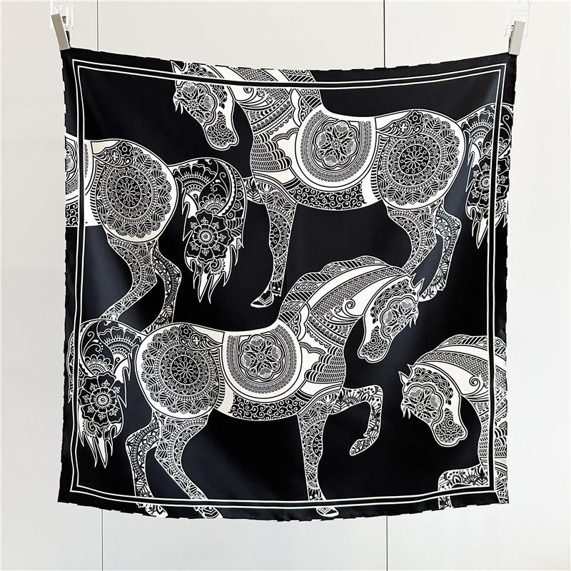 Jacquard twill double-sided silk scarf shawl