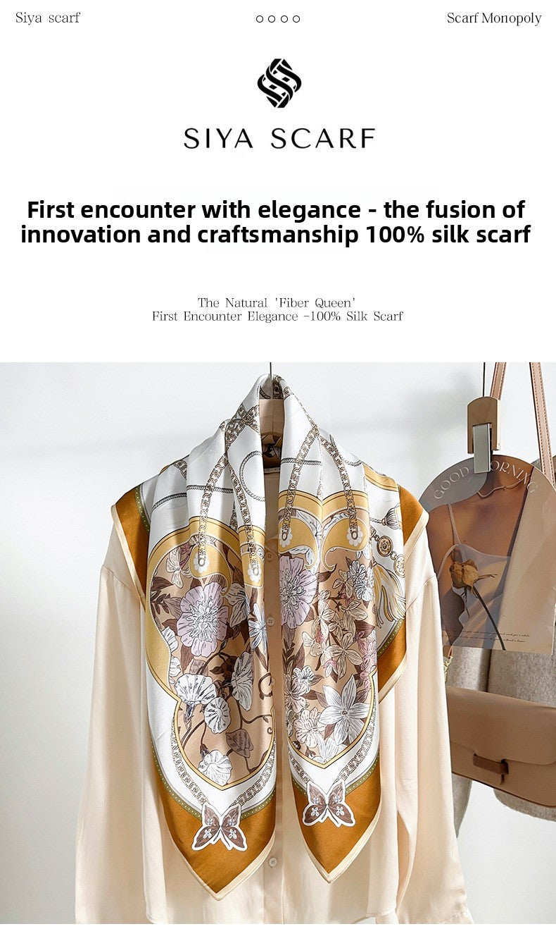 Silk floral scarf