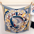 Knight patterned silk square scarf, shawl