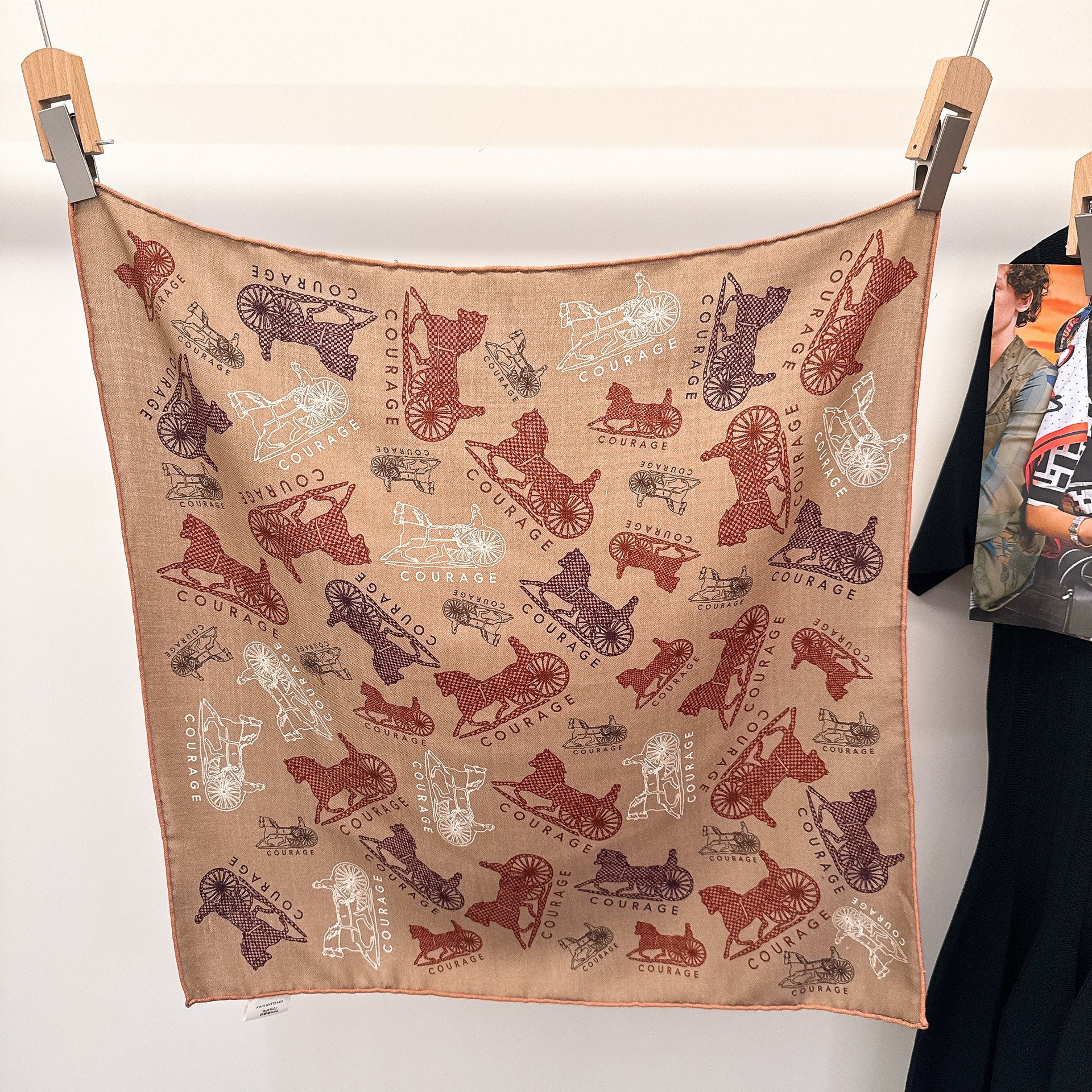 Cashew flower silk wool scarf, women's autumn and winter shawl