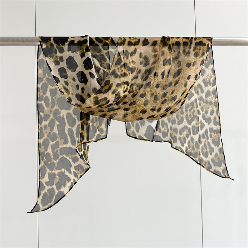 Diagonal wave point silk scarf