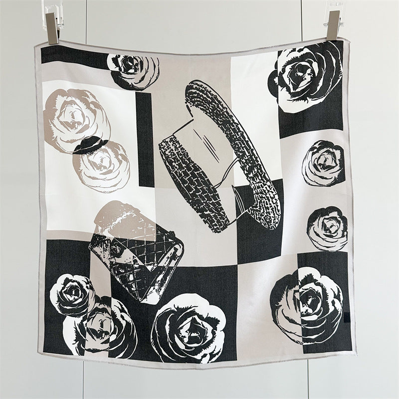 Jacquard twill double-sided silk scarf shawl
